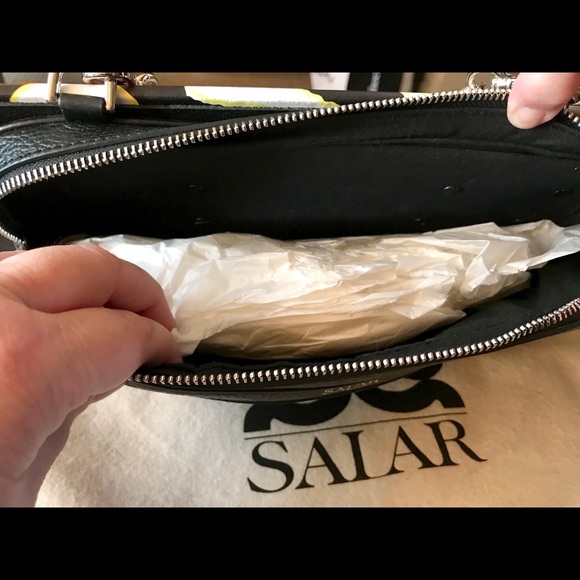 💋❤️ BNWT AUTHENTIC SALAR Skateboard Leather/Sequence Purse “RARE” ❤️💋 - Picture 6 of 6